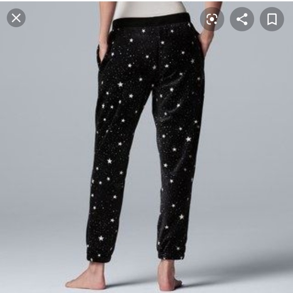 🍒NWT🍒 SIMPLY VERA WANG TEDDY SLEEP PANTS - Picture 2 of 7